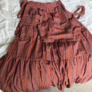 Reset by Jane Aspyn Boho 2-Piece Tiered Maxi Skirt Set S